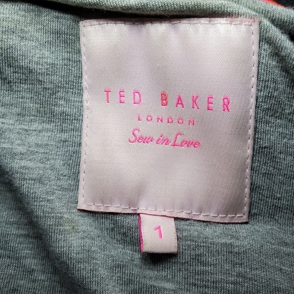 TED BAKER Black Leather Blend Moto Zip Collar Women Motocycle Jacket Sz 4 - Picture 12 of 16